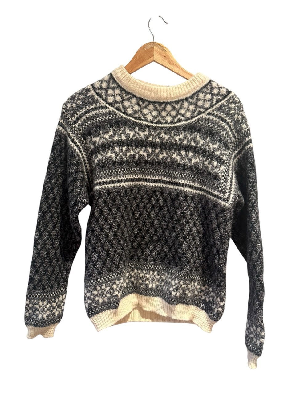 United Colors of Benetton Sweater Vintage Nordic Print Size Small